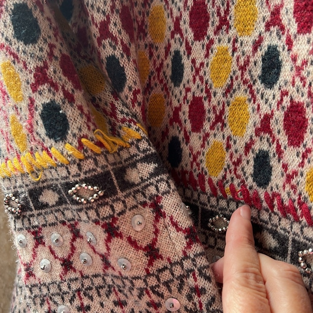 Angel Of The North Satpura Sweater Coat Embellished Cardigan Anthropologie M - Picture 16 of 16